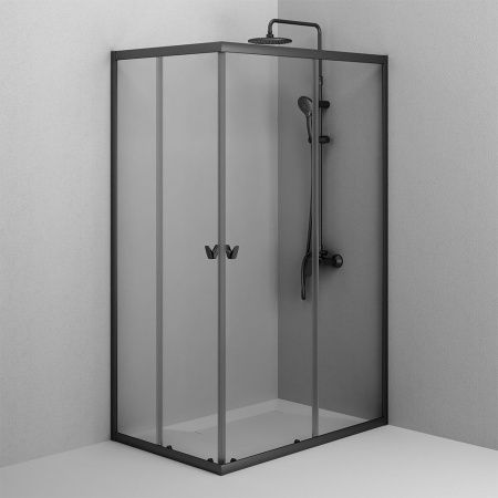 Душевой уголок Am.Pm Sunny W87G-403-12080-BT 120х80 стекло прозрачное профиль черный без поддона