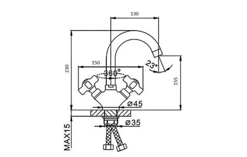 Смеситель для кухни D-Lin D156825-D на мойку хром - фото 2