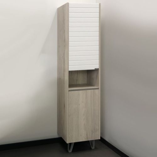 Шкаф-пенал Comforty Клеон 00-00003947CF 40х160 напольный цвет белый/бежевый - фото 3