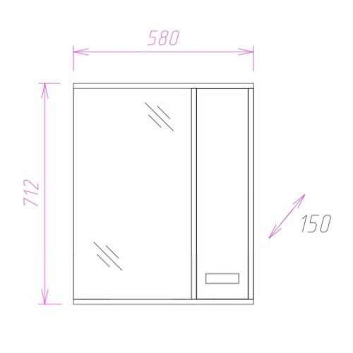 Зеркало-шкаф Onika Гамма 205828 60х70 подвесной цвет коричневый - фото 3