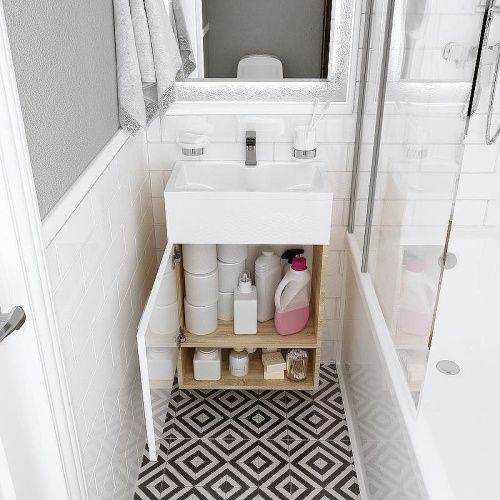 Тумба с раковиной 1MarKa July У85933 50х30 напольная цвет коричневый - фото 4