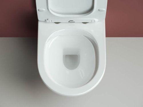 Унитаз подвесной Ceramica Nova FORMA CN3009 белый с сиденьем микролифт безободковый душевой смыв - фото 3