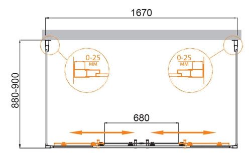 Душевой уголок Cezares MOLVENO MOLVENO-AH-2/2-170/90-C-BORO-IV 170х90 стекло прозрачное профиль золото без поддона - фото 5