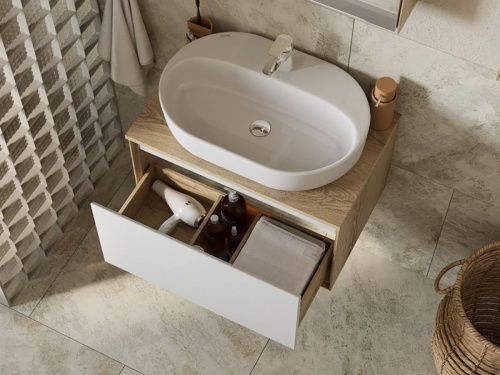 Раковина мебельная керамическая Santek Одри Round 62 1.WH50.1.710 60х40 накладная цвет белый 1 отверстие под смеситель - фото 5