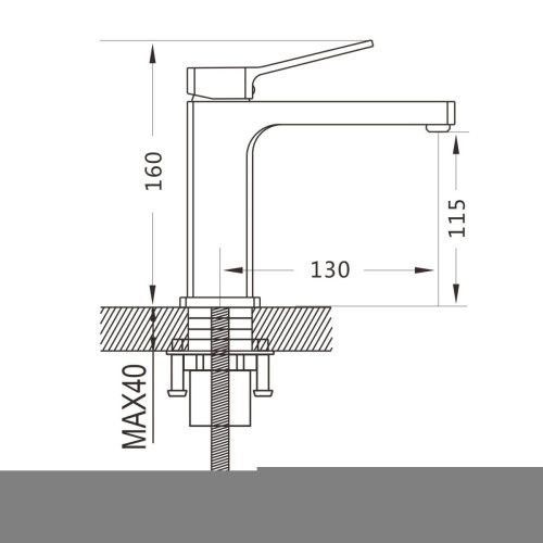 Смеситель Shevanik S9901T на раковину оружейная сталь - фото 3