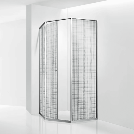 Душевой уголок RGW 33328200-241R 100х100 стекло с рисунком профиль хром без поддона