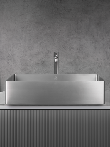 Раковина из нержавеющей стали AltroBagno Solido AltroBagnoSolido001022MtGr 60х40 накладная цвет оружейная сталь - фото 2