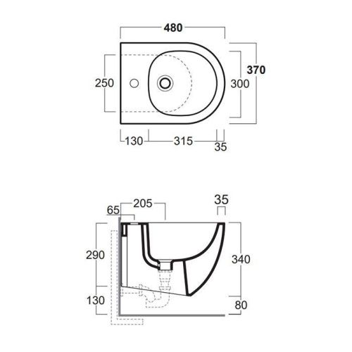 Биде подвесное Simas Vignoni VI29bi*1 цвет белый - фото 2