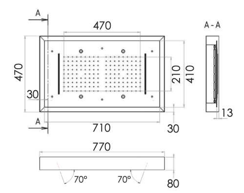 Верхний душ Remer 357LR7747N2C 45х75 хром - фото 2