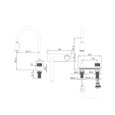 Кухонная мойка Melana ProfLine D6846B+6 графит 70х45 цвет серый поверхность матовая