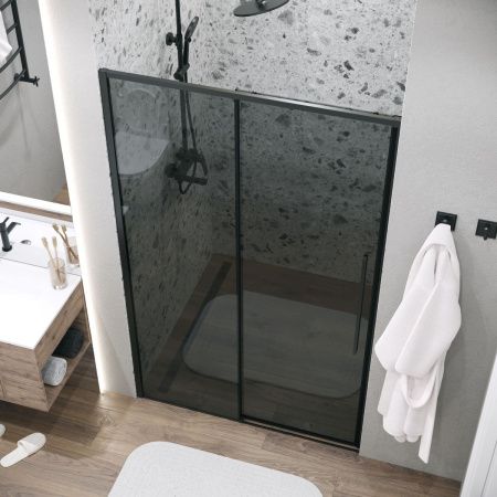 Душевая дверь Grossman Galaxy 100.K33.01.110.21.10 110х195 стекло тонированное профиль черный