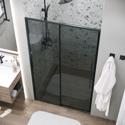 Душевая дверь Grossman Galaxy 100.K33.01.140.21.10 140х195 стекло тонированное профиль черный - фото 5