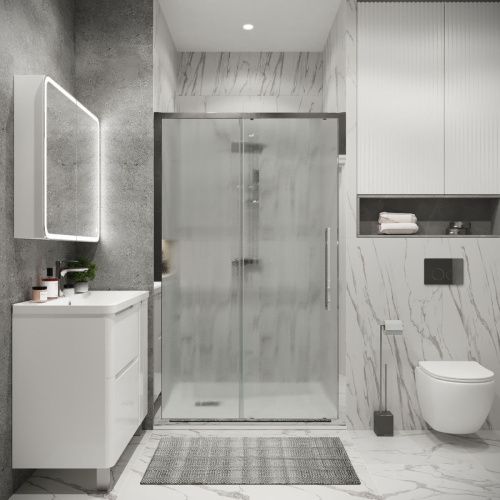 Душевая дверь Grossman Cosmo 100.K33.02.100.10.02 100х195 стекло текстурное профиль хром - фото 4