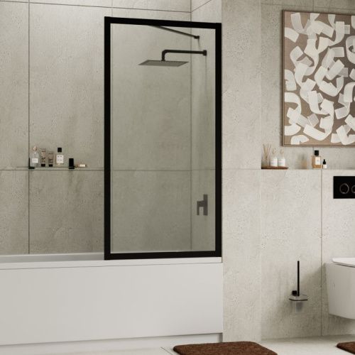 Душевая шторка на ванну Wasserkraft Abens 20W 20W01-80MB 80х160 стекло прозрачное профиль черный ориентация универсальная - фото 2