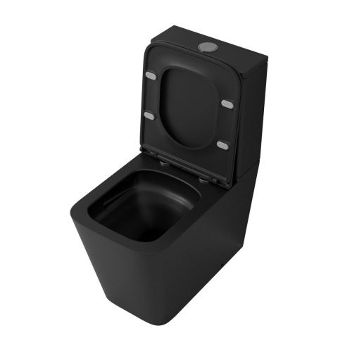 Унитаз напольный с бачком Grossman Торнадо GR-4418BMSQ черный с сиденьем микролифт безободковый смыв торнадо - фото 3