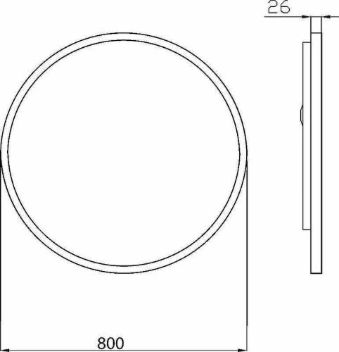 Зеркало с подсветкой и антизапотевателем Boheme 545/2 80х80 подвесное - фото 2
