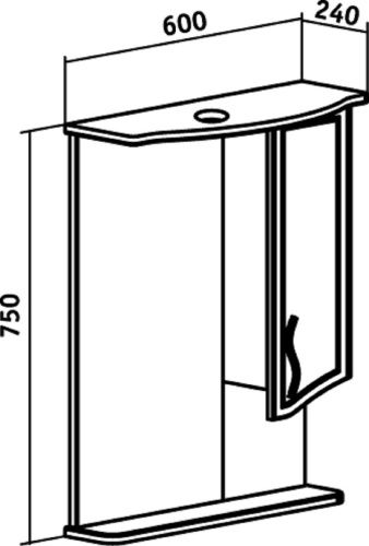 Зеркало-шкаф Runo Севилья 00000000790 60х80 подвесной цвет белый - фото 4