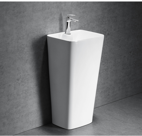 Раковина из сантехнического фарфора Cerutti SPA CT7830 40х40 напольная цвет белый 1 отверстие под смеситель - фото 4