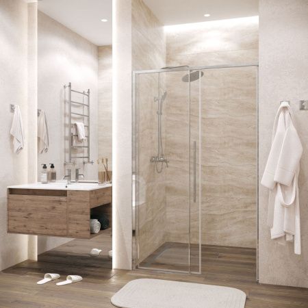 Душевая дверь Grossman Galaxy 100.K33.01.130.10.00 130х195 стекло прозрачное профиль хром