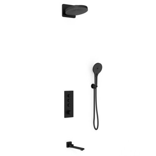 Душевая система Vincea VSFW-433TI1MB встраиваемая в стену цвет черный с термостатом - фото 3