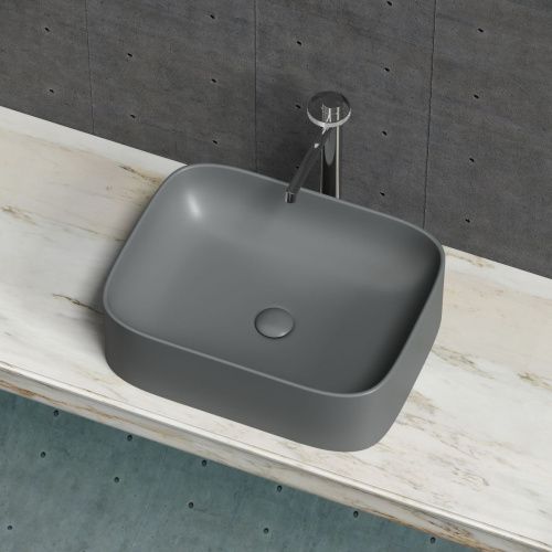 Раковина из сантехнического фарфора Ceramica Nova ELEMENT CN6052MDH 50х40 накладная цвет черный без отверстий под смеситель - фото 5