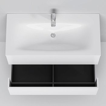 Раковина из сантехнического фарфора Am.Pm Spirit V2.0 M70AWCC1002WG 100х50 встраиваемая цвет белый 1 отверстие под смеситель