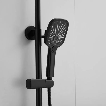 Душевая стойка Shevanik S8536H настенная цвет черный