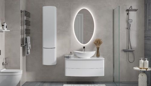 Шкаф-пенал Velvex LUNA pp.LUN.35 40х150 подвесной цвет белый - фото 5