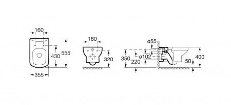 Чаша унитаза подвесная Roca Dama senso 7346517000 цвет белый без сиденья смыв торнадо