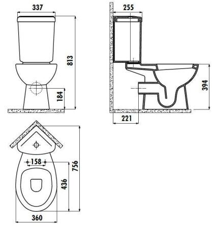 Бачок для унитаза Creavit Corner SD440-00CB00E-0000
