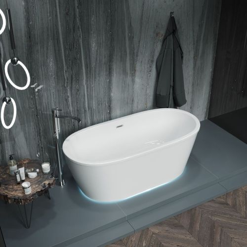 Ванна акриловая Aima Design TONDO 01тон17480с 175х80 отдельностоящая овальная с ножками - фото 4