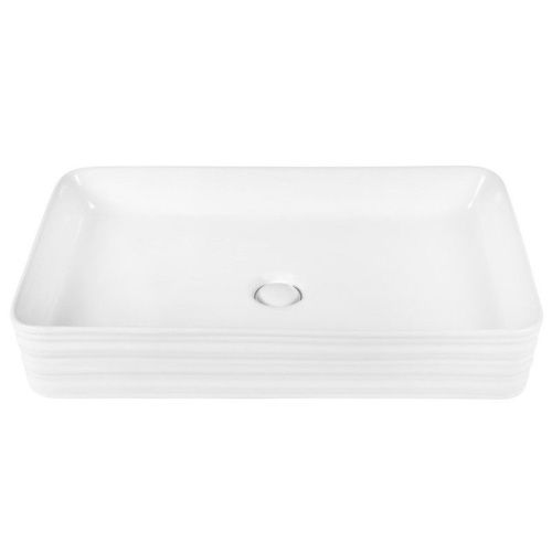 Раковина из сантехнического фарфора Bond Cube S64-680 70х40 накладная цвет белый без отверстий под смеситель - фото 2
