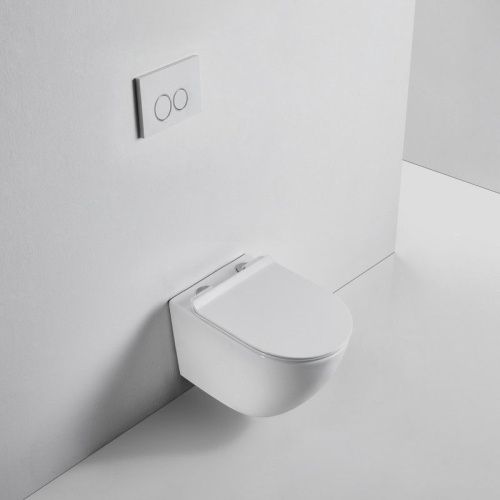 Унитаз подвесной Bond Oval F13-10 белый с сиденьем микролифт безободковый смыв торнадо - фото 5