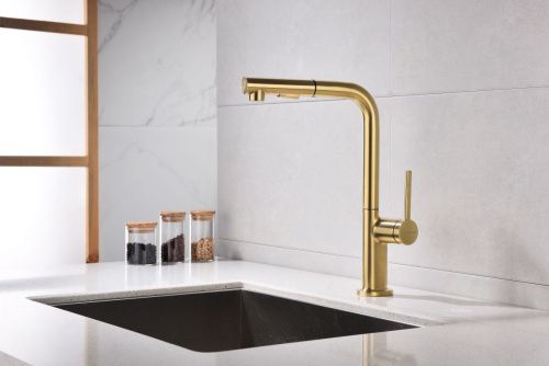 Смеситель для кухни Paulmark NEO Ne214419-LG на мойку золото - фото 4