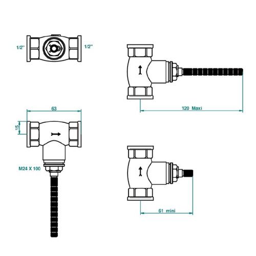 Встраиваемая часть вентиля 1/2" THG General items G00 G00-A00-30/HA - фото 2