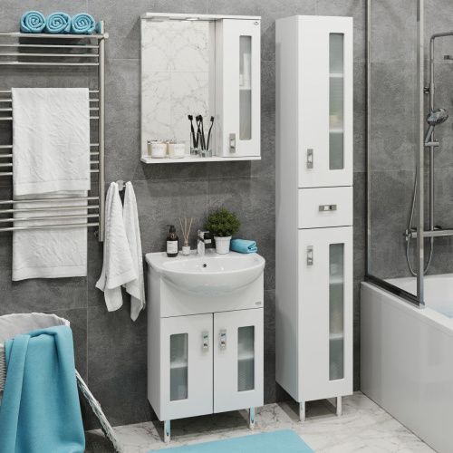 Зеркало-шкаф Onika Кристалл 205818 60х70 подвесной цвет белый - фото 5