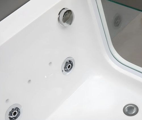 Ванна акриловая гидромассажная Cerutti SPA C-494-17L 170х80 пристенная асимметричная с ножками - фото 4