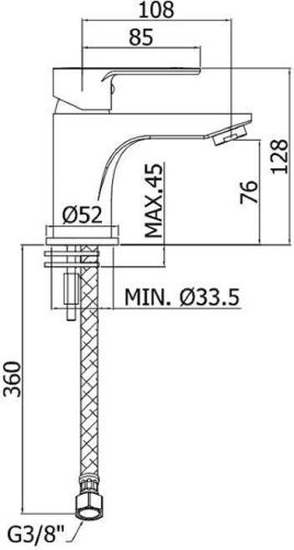 Смеситель Paffoni Blu BLU071CR на раковину хром - фото 2