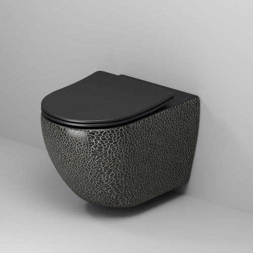 Унитаз подвесной Grossman Color GR-4411BBLS черный с сиденьем микролифт безободковый каскадный смыв - фото 2