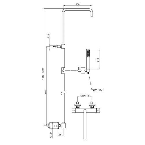 Душевая стойка Webert AA980508015 настенная цвет хром с термостатом - фото 3