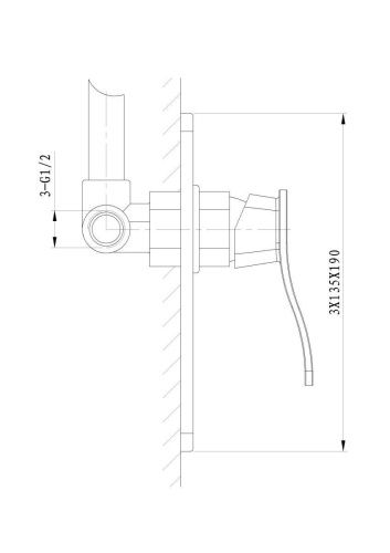 Смеситель для душа Wonzon & Woghand Navia WW-184700-CR встраиваемый в стену хром - фото 2