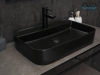 Раковина керамическая Gid Geométrico 53376 60х40 накладная цвет черный 1 отверстие под смеситель