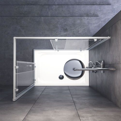 Душевой уголок Am.Pm Gem W90G-404-120280-MT 120х80 стекло прозрачное профиль хром без поддона - фото 4