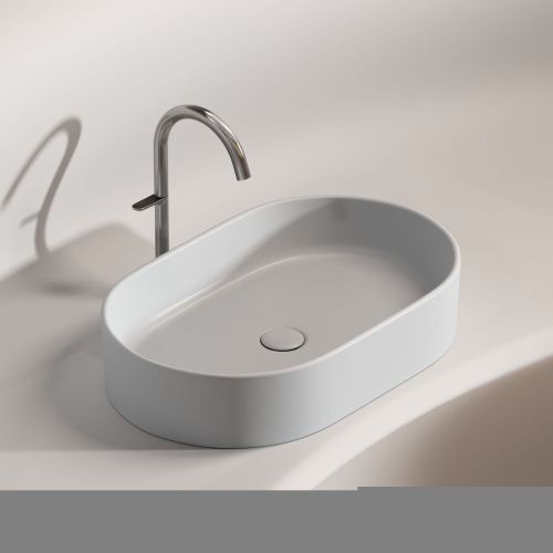 Раковина из сантехнического фарфора Ceramica Nova ELEMENT CN6048MSG 60х40 накладная цвет серый без отверстий под смеситель - фото 5