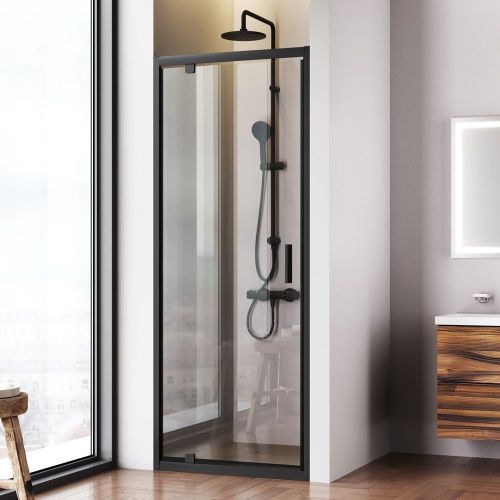 Душевая дверь Am.Pm Gem W90G-80-1P-BT 80х195 стекло прозрачное профиль черный