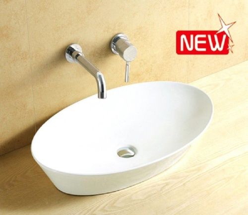 Раковина из сантехнического фаянса CeramaLux 9397 60х40 накладная цвет белый без отверстий под смеситель - фото 2