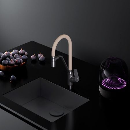 Смеситель для кухни Am.Pm Like F8007826 на мойку черный/бежевый