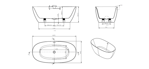 Ванна акриловая Art&Max Genova AM-GEN-1600-800 160х80 отдельностоящая овальная с ножками и каркасом - фото 3