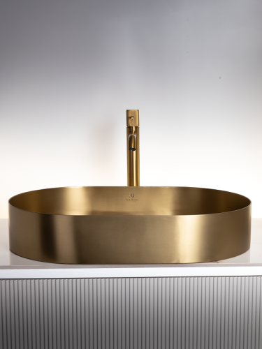 Раковина из нержавеющей стали AltroBagno Eterno AltroBagnoEterno001025OrSp 60х40 накладная цвет золото - фото 2