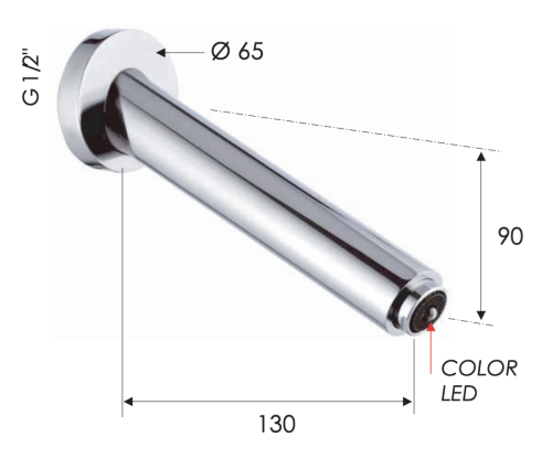 Излив Remer 91NR настенный хром - фото 2